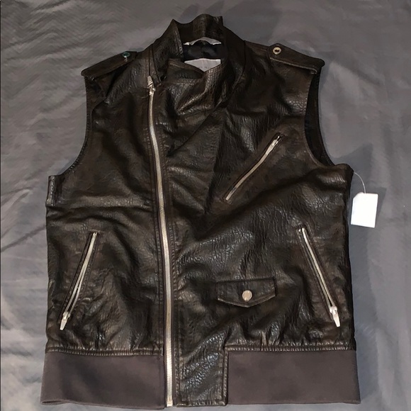 zara leather vest